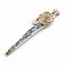 Gold Rose Hair Clip With Cloisonnism Style And Polished Craftsmanship