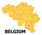 Gold Rotated Square Mosaic Map of Belgium