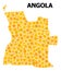 Gold Rotated Square Pattern Map of Angola