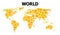 Gold Rotated Square Pattern Map of World
