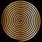 Gold round abstract vortex hypnotic spiral.