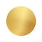 Gold round paper circle on white background. Shiny sphere object vector illustration. Abstract realistic vintage shape