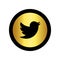 Gold rounded twitter logo icon