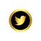 Gold rounded twitter logo icon