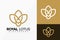 Gold Royal Lotus Flower Logo Design  Brand Identity Logos Designs Vector Illustration Template