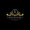 Gold Royal Luxury Boutique R Letter Logo.