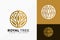 Gold Royal Tree Logo Vector Design. Abstract emblem, designs concept, logos, logotype element for template