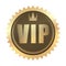 Gold rubber stamp Vip in engraving, guilloche style with crown.