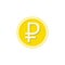 Gold ruble coin flat icon, finance and business