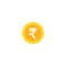 Gold rupee coin on white background. Flat vector illustration. Economy, finance, money wallpaper