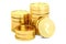 Gold rupee coins, 3D rendering