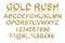 Gold rush. Gold alphabetic fonts