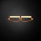 Gold Safety goggle glasses icon isolated on black background. Vector Illustration