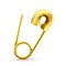 Gold safety pin