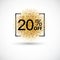 Gold sale 20 percent on gold background
