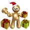 Gold santa with surprise gift