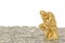 Gold Sculpture Thinker Over Money USD. 3D Illustration