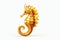gold seahorse on a white background