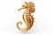 gold seahorse on a white background