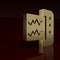 Gold Seismograph icon isolated on brown background. Earthquake analog seismograph. Minimalism concept. 3D render