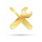 Gold service icon. Vector illustration