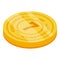 Gold seven coin icon, isometric style