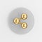 Gold share icon. 3d rendering gray round key button, interface ui ux element