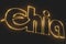 Gold shiny chia coin logo on black background. Chia eco crypto currency, 3D rendering