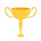 Gold shiny cup as a reward for winning sports competitions or competitions.
