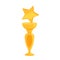 Gold shiny cup with a star as a reward for winning a sporting event or competition