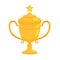 Gold shiny cup with a star as a reward for winning a sporting event or competition