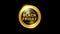 Gold, shiny, luminous round Sign, with inscription Black Friday. Round  icon on a black background. Rotation in a circle. 3d