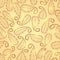 Gold Shiny Seamless Pattern with Leaf Silhouettes