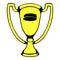 Gold shiny trophy cup award icon, icon cartoon