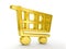 Gold shopping cart symbol