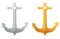 Gold and silver anchors illustration icons