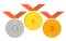 Gold, silver and bronze medal. medals with ribbons vector templates