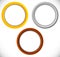 Gold, silver, bronze medals badges buttons w white space