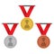 Gold, Silver And Bronze Medals Education Concept