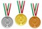 Gold Silver Bronze Medals Set