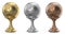 Gold, silver and bronze trophy cup SOCCER FOOTBALL 3D