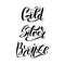 Gold Silver Bronze word hand lettering. Handmade vector calligraphy collection.