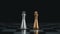 Gold and silver chess pieces in chess board game for business comparison. Leadership concepts, human resource management concepts