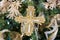 Gold and silver cross ornament