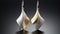 Gold And Silver Dangle Earrings With Greg Rutkowski Style