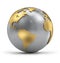 Gold and Silver Earth Globe with Shadow