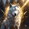 Gold and Silver Fantasy-Art Wolf