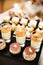 Gold and Silver Foiled Wedding Desserts and Mousses