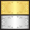 Gold and silver gift coupon with damask ornament