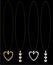 Gold and silver heart and diamond necklaces